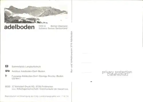 Adelboden Skiwander Karte Kat. Adelboden