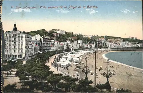 San Sebastian Guipuzcoa Vista general de la Playa de la Concha / Donostia-San Sebastian /Guipuzcoa