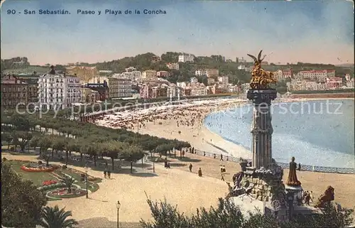 San Sebastian Guipuzcoa Paseo y playa de la Concha / Donostia-San Sebastian /Guipuzcoa