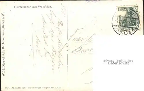 Westfalen Region Altwestfaelische Bauernhaeuser Ausgabe III No. 5 Heimatbilder /  /