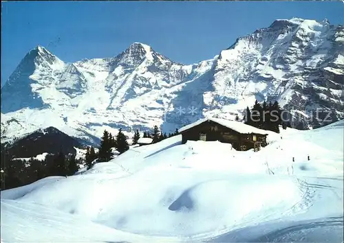 Muerren BE mit Eiger Moench Jungfrau Kat. Muerren