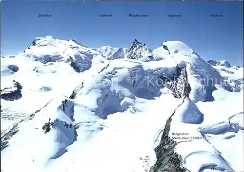 Saastal mit Strahl Rimpfisch Allalin und Breithorn Liskamm / Saas Fee /Bz. Visp