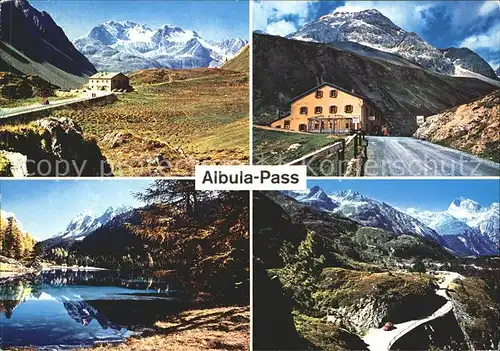 Albulapass mit Piz Piramida Uertsch Palpuognasee Strassenpartie Kat. Albula