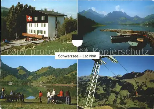 Lac Noir Schwarzsee FR Haus der Jugend Seepartie Sessellift Kat. Fribourg FR