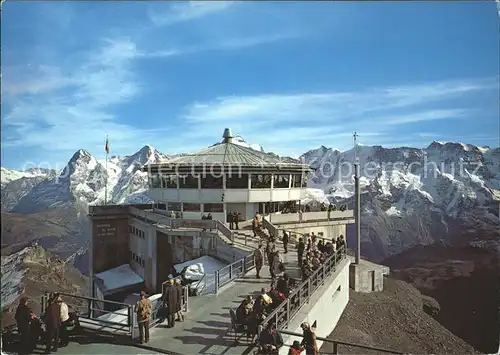 Muerren BE Schilthornbahn Drehrestaurant Piz Gloria Eiger Moench Jungfrau Kat. Muerren