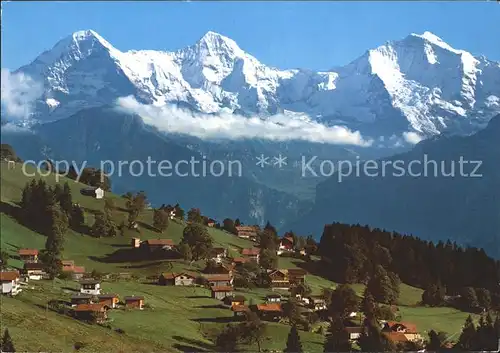 Waldegg Beatenberg mit Eiger Moench Jungfrau / Beatenberg /Bz. Interlaken