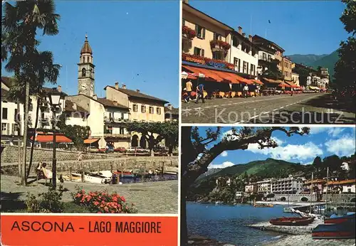 Ascona TI Hafen und Strassenpartie Teilansichten / Ascona /Bz. Locarno
