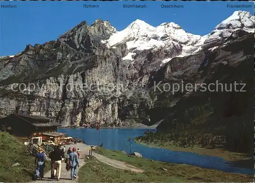 Kandersteg BE Berghotel Oeschinensee mit Rothorn Bluemlisalp Oeschihorn Kat. Kandersteg