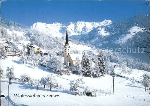 Seewis GR Kirche mit Scesaplana Kat. Seewis