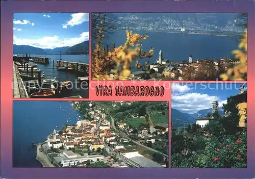 Vira Gambarogno Lago Maggiore Bootshafen Fliegeraufnahme Kirche / Vira Gambarogno /Bz. Locarno