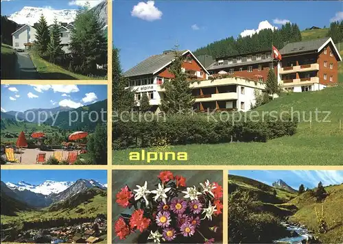 Adelboden Famlienhotel Alpina Terrasse Panorama Alpenblumen Kat. Adelboden