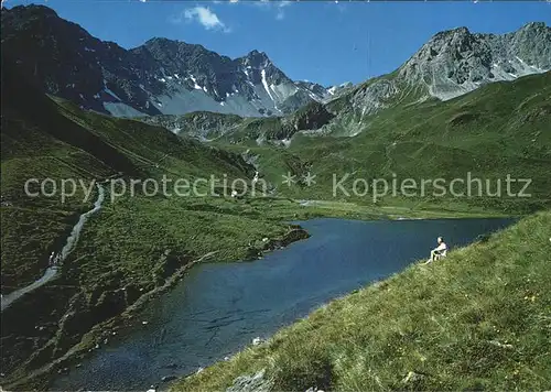 Arosa GR Schwellisee Erzhaun Weg zum Aelplisee Kat. Arosa