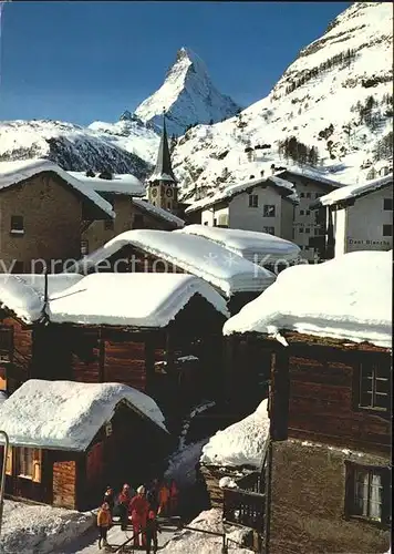 Zermatt VS Dorfpartie mit Matterhorn Kat. Zermatt