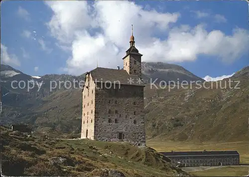 Simplonpass Alter Stockalperturm und Baral Haus mit Bistinenpass / Simplon  /Bz. Brig