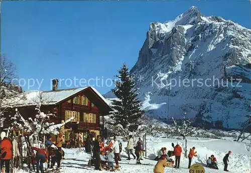 Grindelwald Restaurant Bodmi mit Wetterhorn Kat. Grindelwald