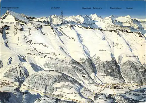 Disentis GR Skigebiet Liftkarte Kat. Disentis