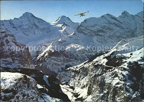 Wengen BE mit Maennlichen Breithorn Tschingelhorn Gspaltenhorn Kat. Wengen