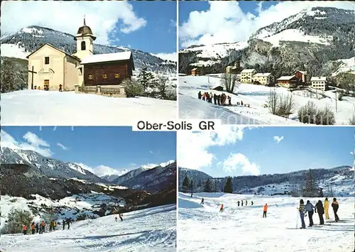 Obersolis Kirche Skigebiet Albulatal  Kat. Albula