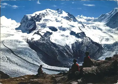Zermatt VS Blick vom Gornergrat mit Monte Rosa Gorner und Grenzgletscher Kat. Zermatt