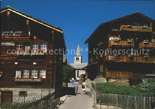 Graechen VS Dorfpartie mit Kirche Kat. Graechen