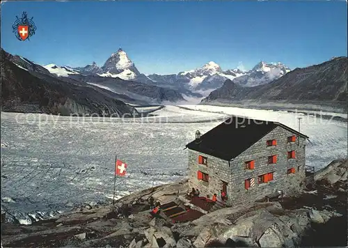 Zermatt VS Monte Rosa Huette Grenzgletscher Gornergletscher Matterhorn Dt Blanche / Zermatt /Bz. Visp