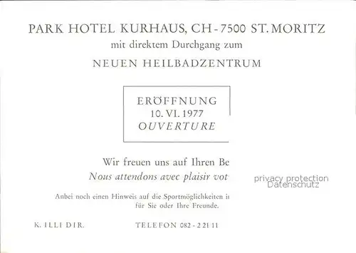 St Moritz GR Park Hotel Kurhaus  Kat. St Moritz