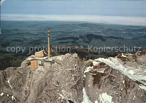 Saentis AR Fliegeraufnahme Bergstation Blick gegen Bodensee Kat. Saentis