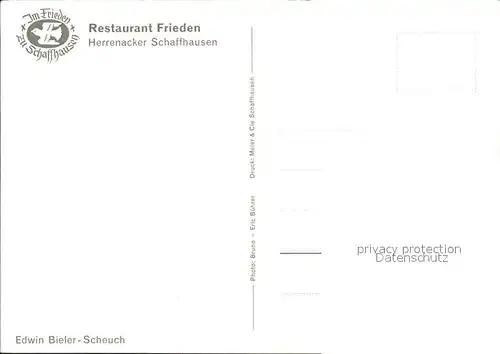 Schaffhausen SH Restaurant Frieden Kat. Schaffhausen