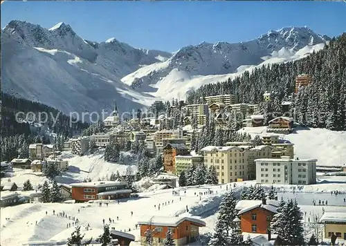 Arosa GR Dorf Skifahrer Kat. Arosa