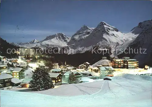 Inner Arosa Skispuren Ortsansicht / Innerarosa /Bz. Plessur