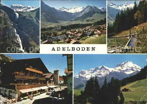 Adelboden Hotel Hohliebestuebli Wasserfall Ortsansicht Kat. Adelboden
