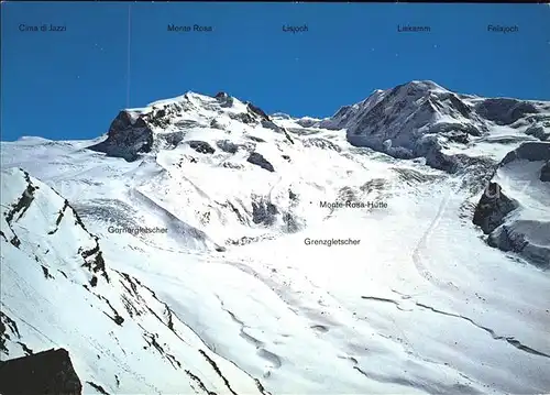 Zermatt VS Cima di Jazzi Monte Rosa Lisjoch Liskamm Felixjoch Grenzgletscher  Kat. Zermatt