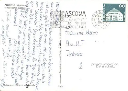 Ascona TI Gasse  Kat. Ascona