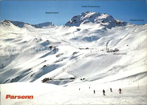 Davos Parsenn GR Skigebiet Parsenhuette Weissfluhjoch Furka Totalp-Schwarzhorn  / Davos /Bz. Praettigau-Davos