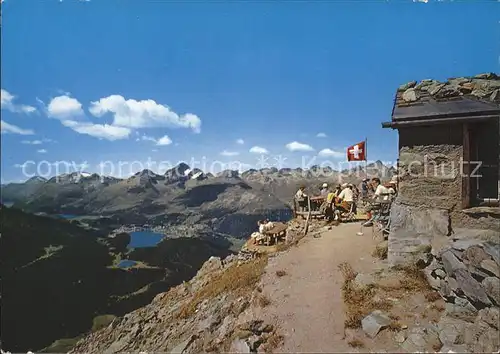 Segantinihuette Blick vom Oberen Schafberg Kat. Pontresina