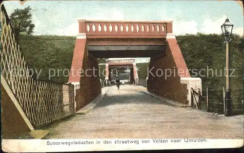 Velsen Spoorwegviaducten in den straatweg Kat. Velsen