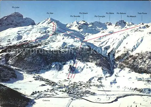 Celerina Marguns Skigebiet mit Alpenpanorama Kat. Celerina