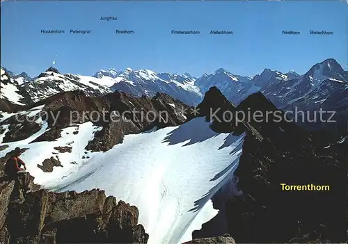 Leukerbad Blick vom Torrenthorn auf Walliseralpen Kat. Loeche les Bains