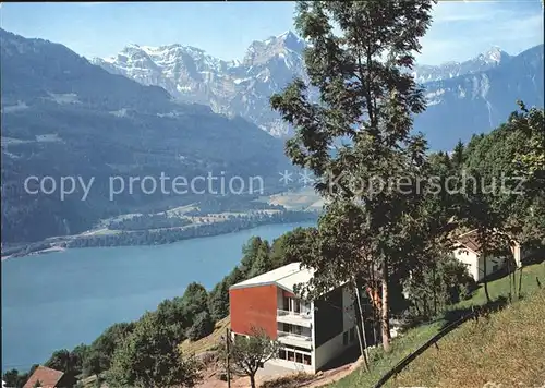 Amden SG mit Walensee und Glarnerberge Kat. Amden