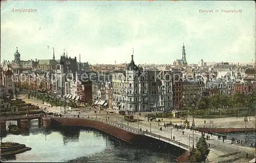 Amsterdam Niederlande Damrak in Vogelvlucht Kat. Amsterdam