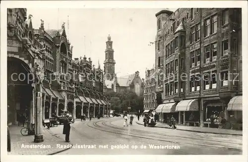 Amsterdam Niederlande Raadhuisstraat met gezicht op de Westertoren Kat. Amsterdam