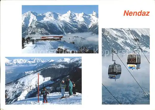 Nendaz Tracouet Panorama Skiabfahrt Gondelbahn / Haute-Nendaz /Bz. Conthey