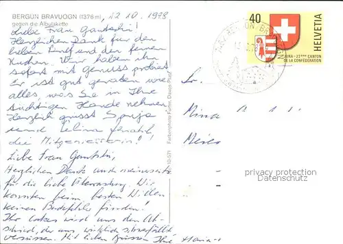 Berguen Bravuogn GR  Kat. Berguen