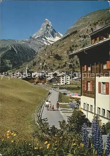 Zermatt VS Dorfpartie mit Matterhorn Kat. Zermatt