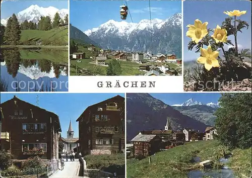 Graechen VS Panorama Luftselbahn Dorfpartien Kat. Graechen