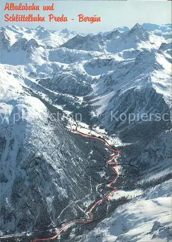 Albulabahn und Schlittelbahn Preda Berguen Kat. Albula