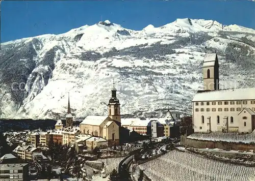 Chur GR Hof mit Calanda Kat. Chur