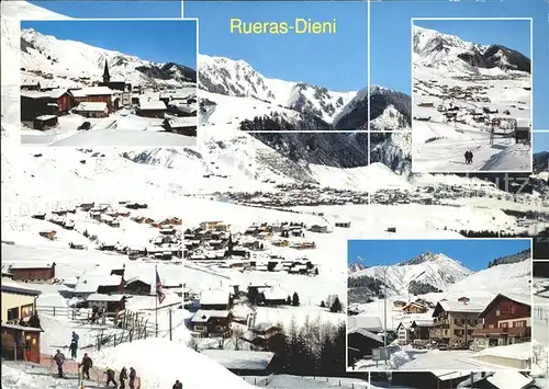 Dieni Rueras Sedrun Orts und Teilansichten Skilifte Sesselbahnen Langlaufloipen Spazierwege / Rueras /Bz. Surselva