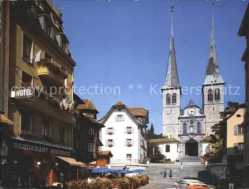 Luzern LU Hofkirche und Hotel Rebstock / Luzern /Bz. Luzern City