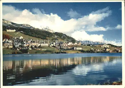 St Moritz Dorf GR Blick vom See aus Kat. St Moritz